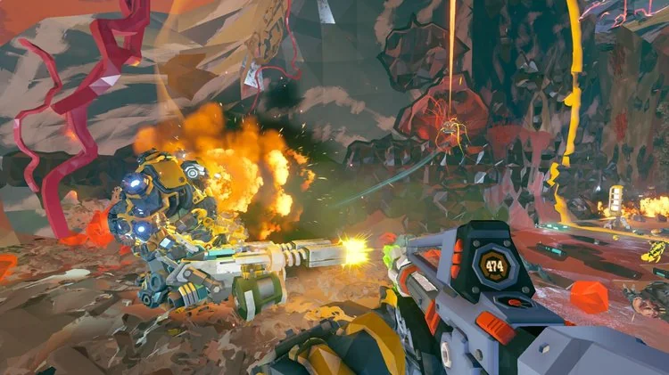 Deep Rock Galactic Rogue Core gameplay chaos saat bertempur lawan alien
