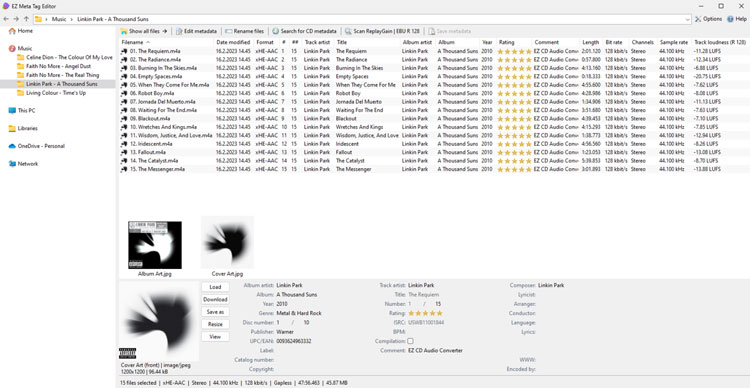 EZ Meta Tag Editor Full Version editing a music collection on Windows