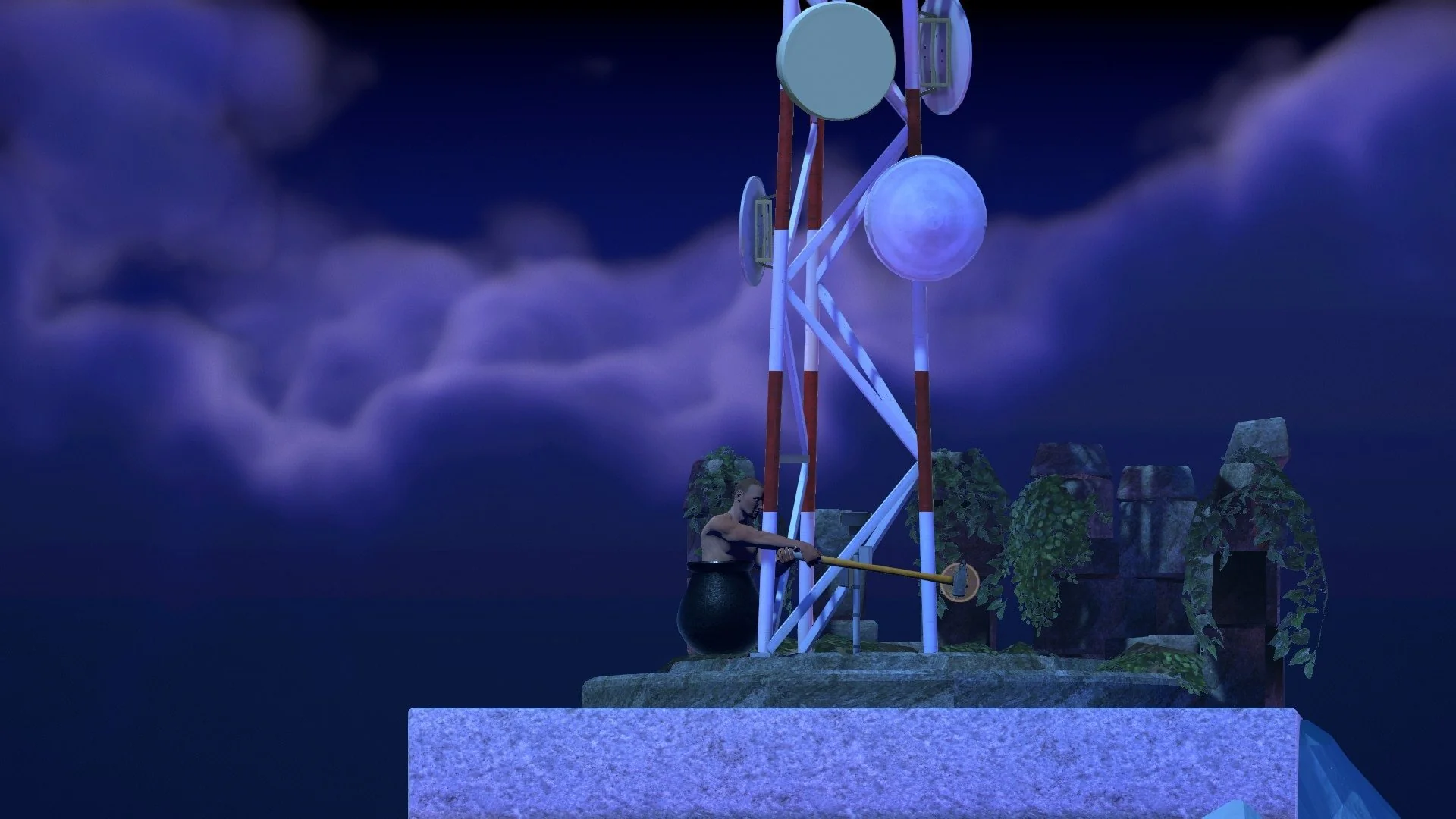 Getting Over It gameplay radio tower landmark