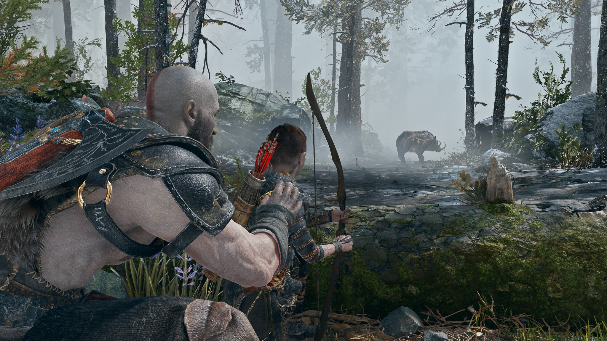 Kratos and Atreus Battling Draugr in Norse Mythology