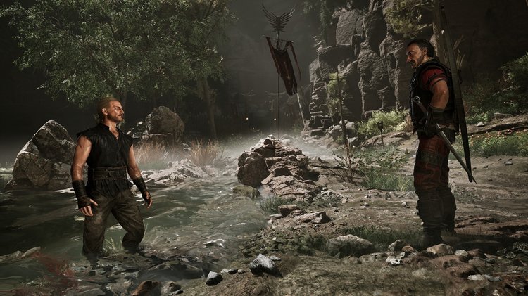 Gothic 1 Remake PC Game meeting a new NPC in the open world
