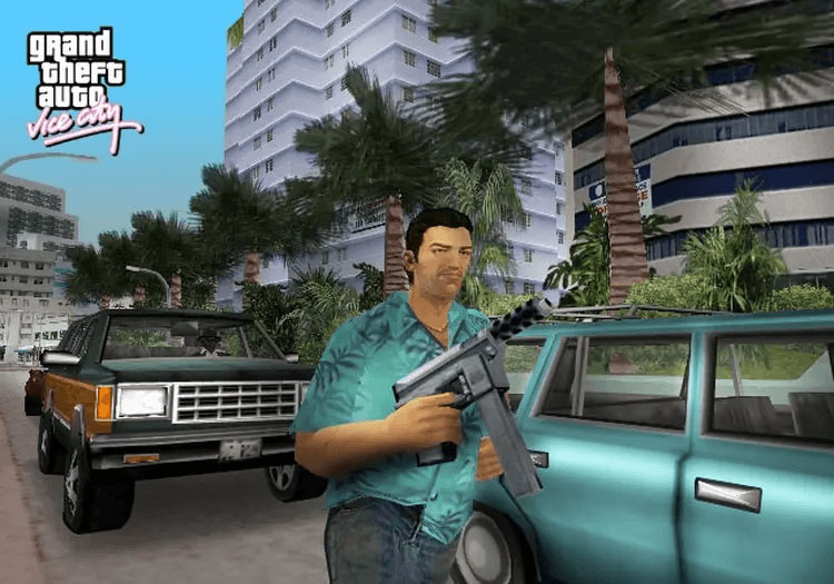 GTA Vice City PC Game intense mission action in downtown Vice City
