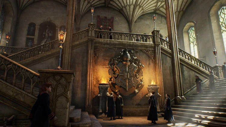 Hogwarts Legacy aula gedung interior gameplay