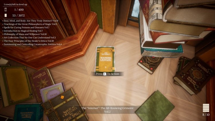 Librarian Tidy Up the Arcane Library PC Game arranging books on library shelves