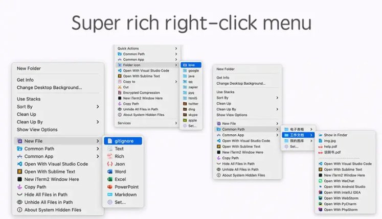 MouseBoost Pro Mac right click menu contoh