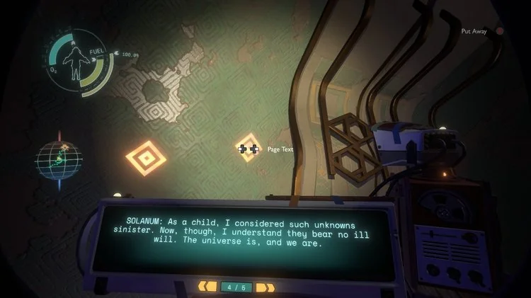 Outer Wilds exploring ancient alien ruins interior