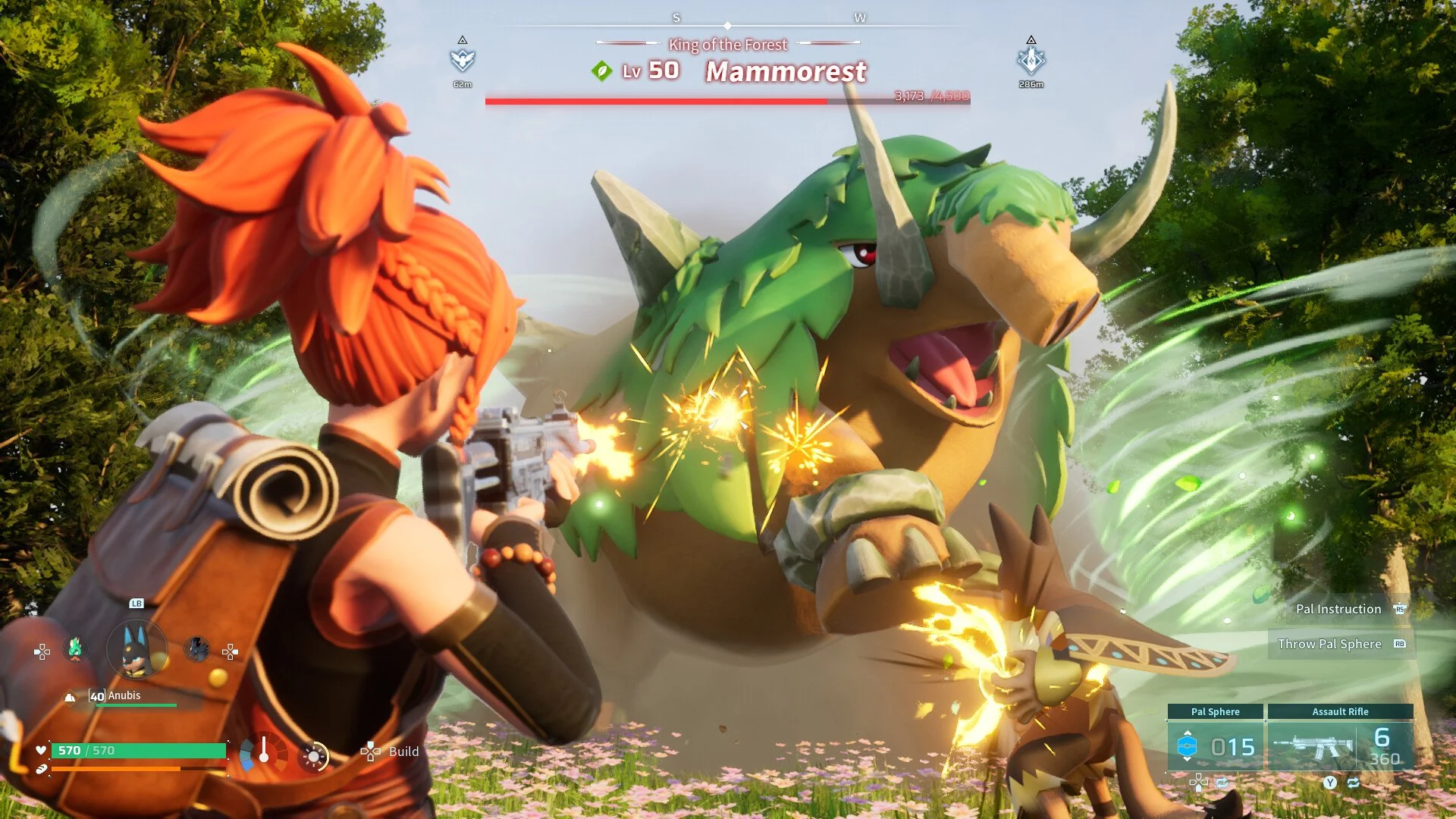 Palworld boss fight against Mammorest