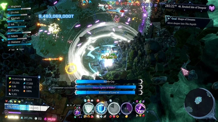 Shape of Dreams gameplay action combat breaking through caves