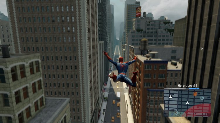 The Amazing Spider-Man 2 Gameplay Screenshot while swinging around New York