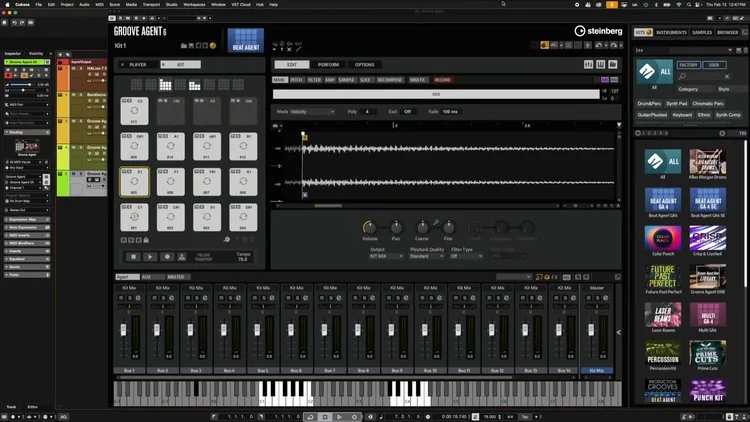 Steinberg Groove Agent SE MacOS keyboard kit user interface