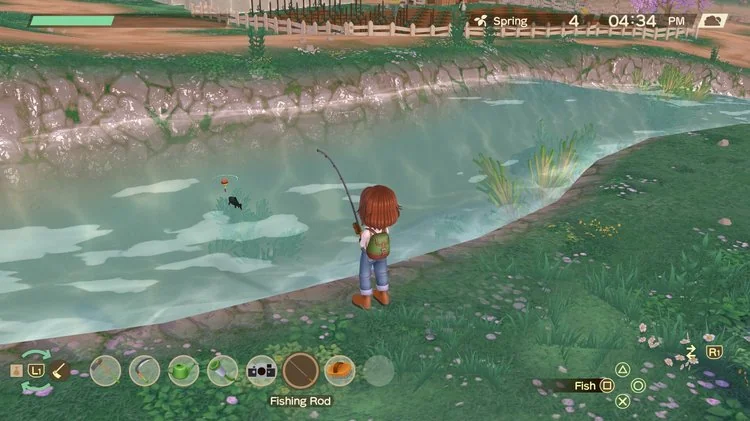 Story of Seasons A Wonderful Life gameplay mancing ikan