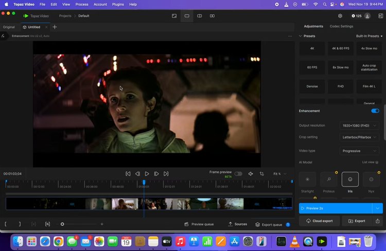 Topaz Video Pro Mac user interface