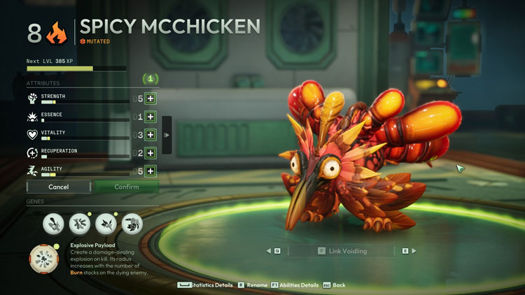 Voidling Bound PC gameplay character monster stats screen
