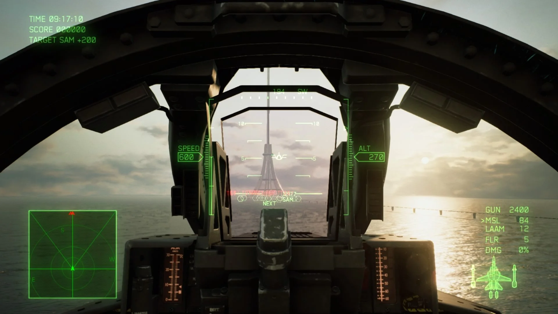 Pilot cockpit view from inside jet