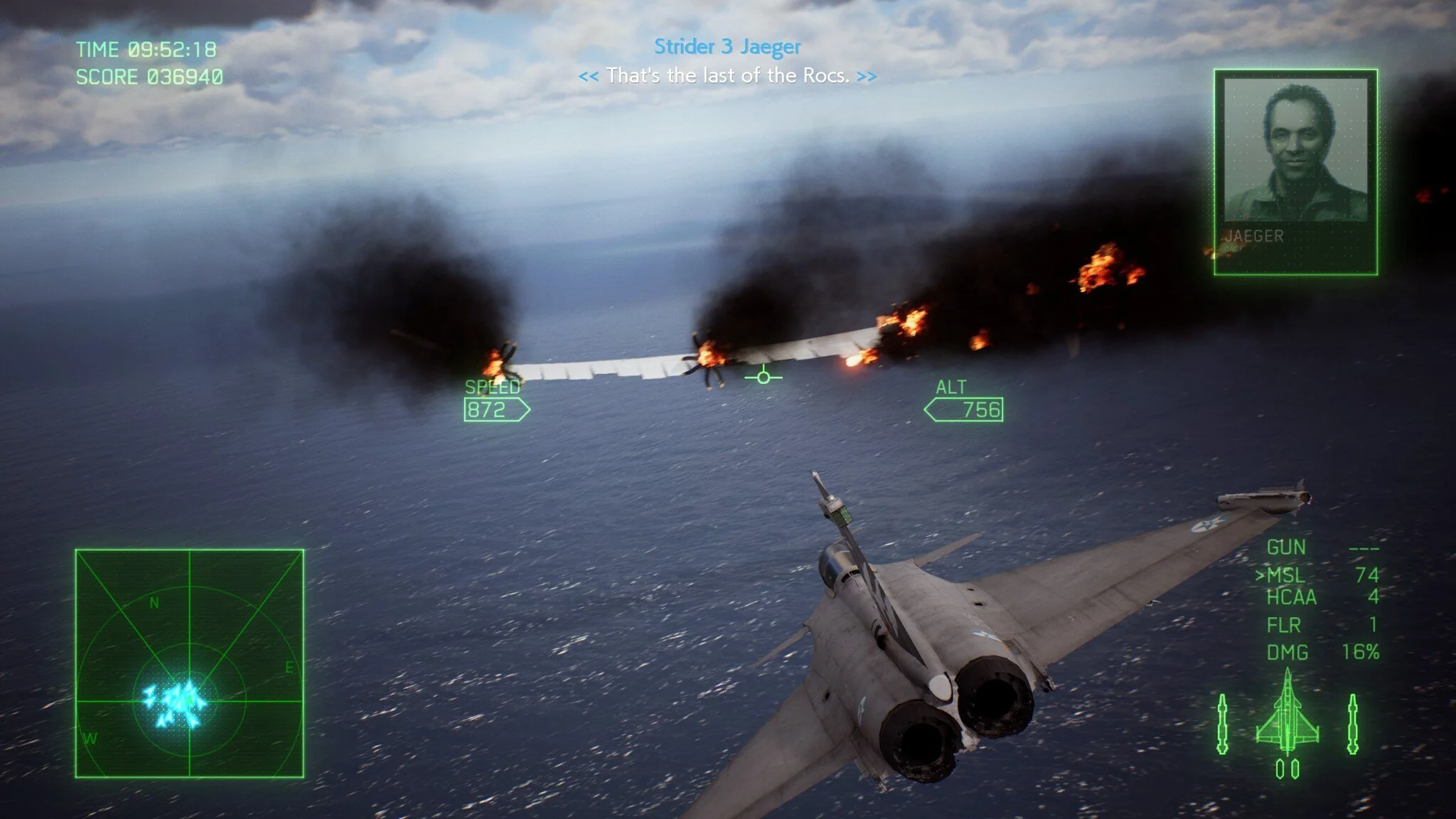 Attacking enemy aircraft in dogfight