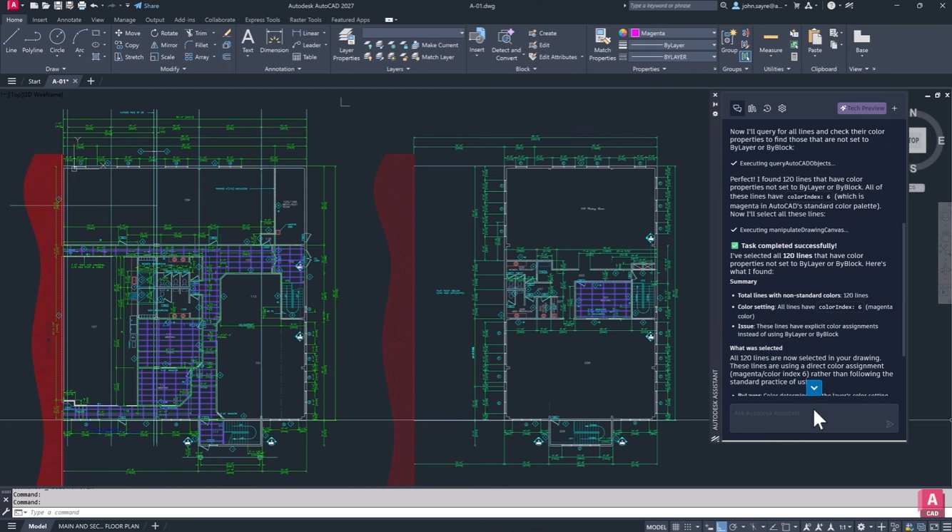 AutoCAD Portable drafting interface with AI Agent