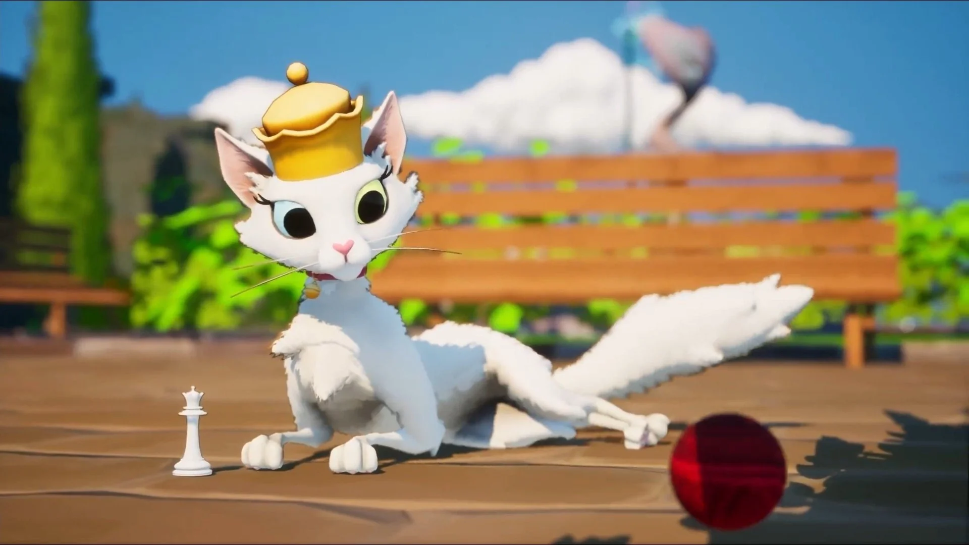 Pion catur queen yang berubah jadi kucing putih