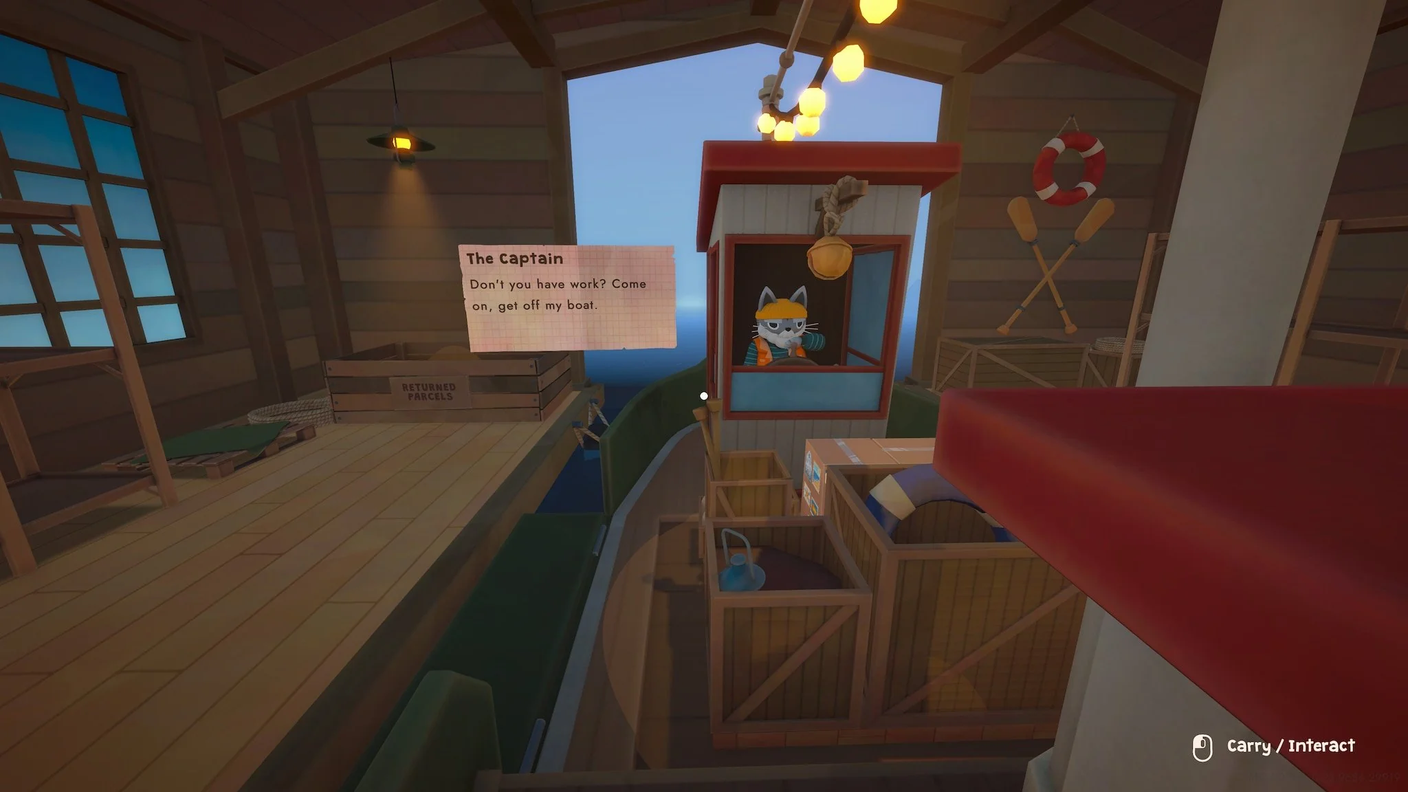 Loading items onto The Captain boat