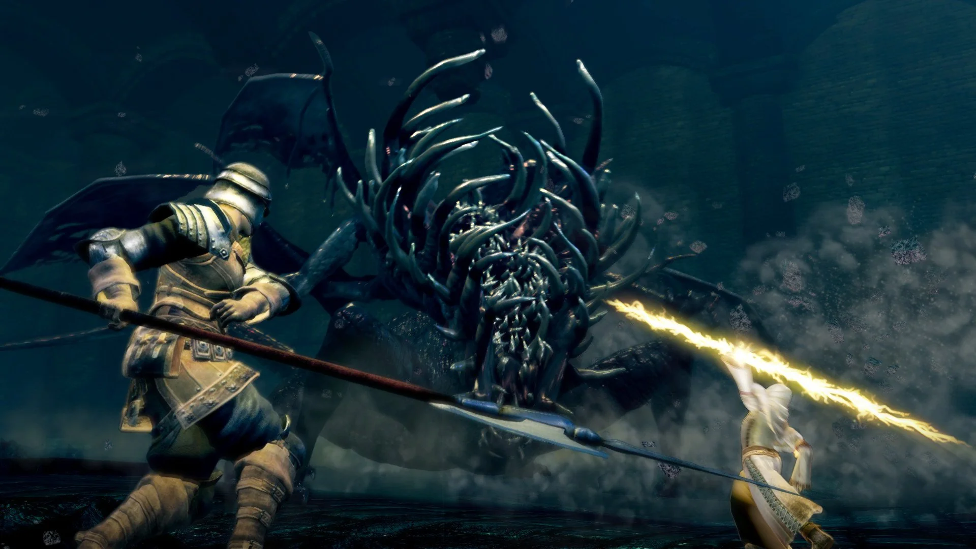 Dark Souls Remastered intense boss fight battle