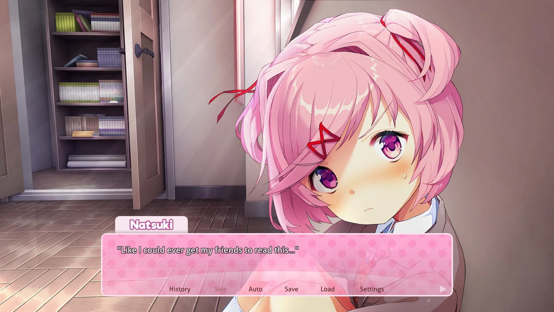 Natsuki ngobrol dengan main karakter