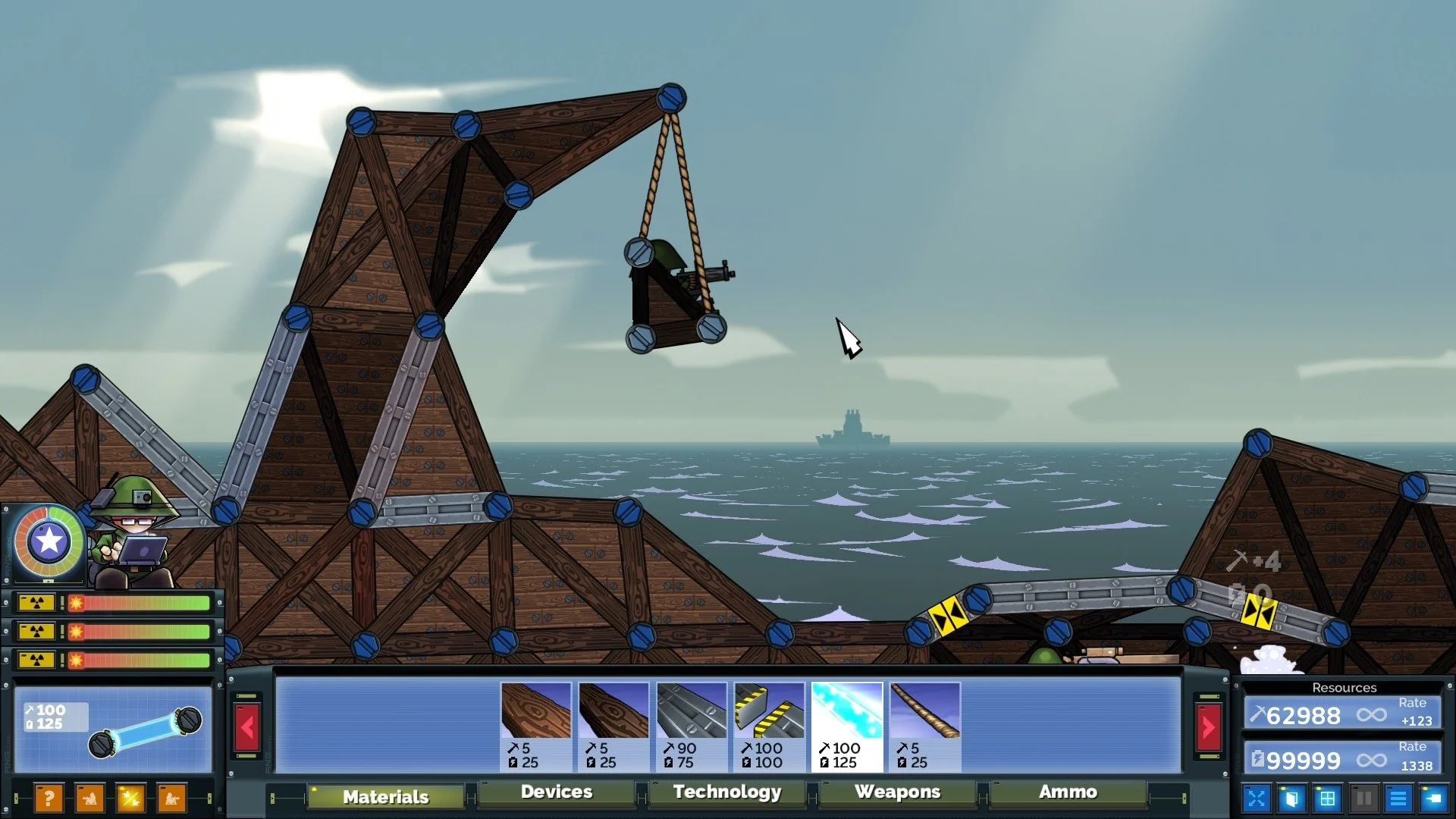 Designing hanging base fortification