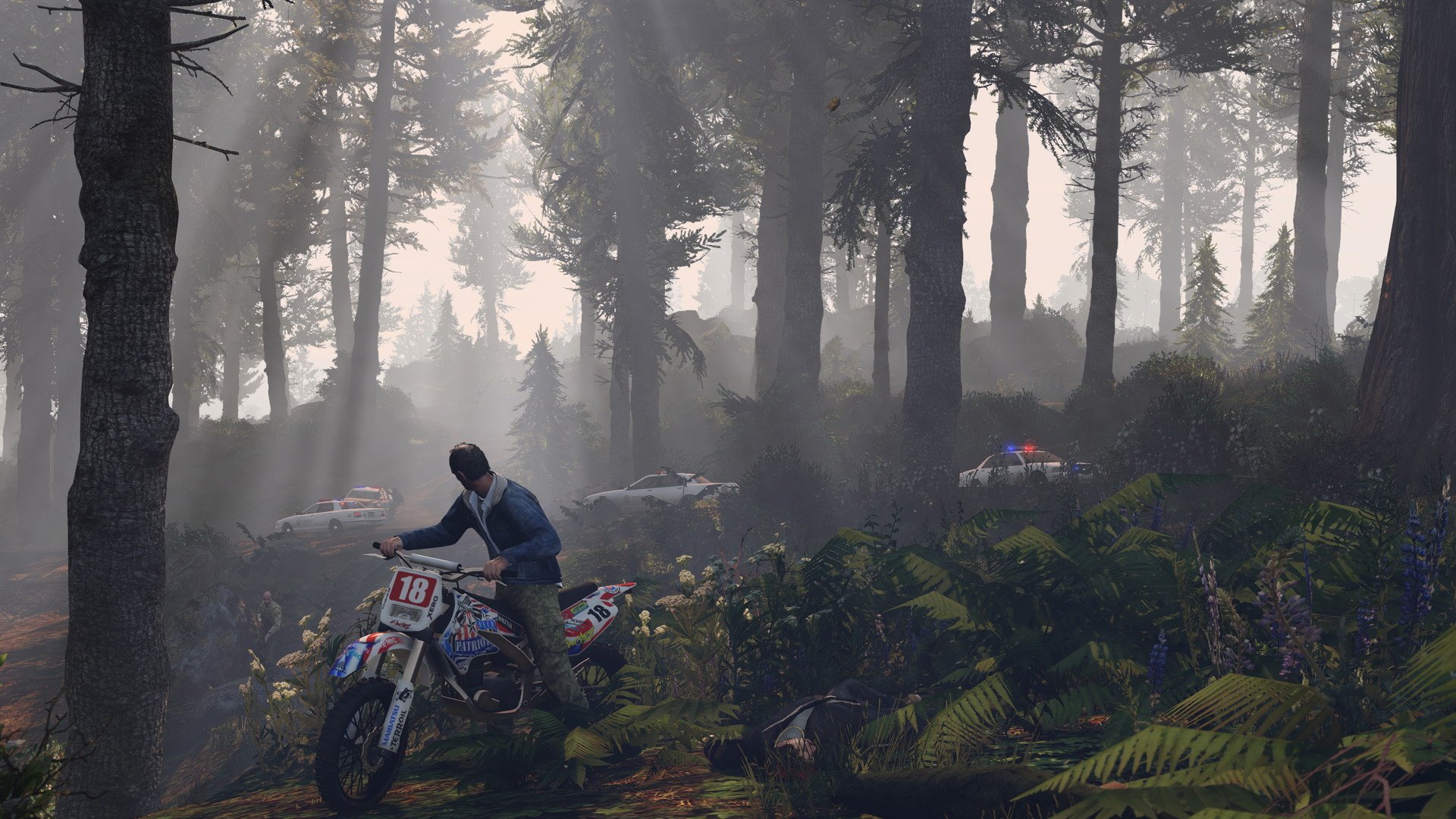 Grand Theft Auto V MacOS Trevor dikejar polisi sampe ke hutan