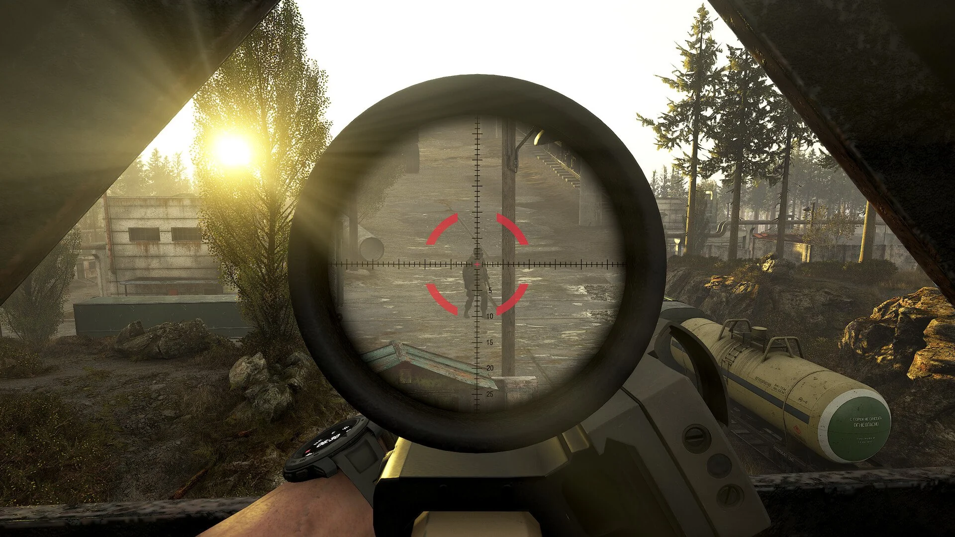 Scoping musuh dengan sniper rifle