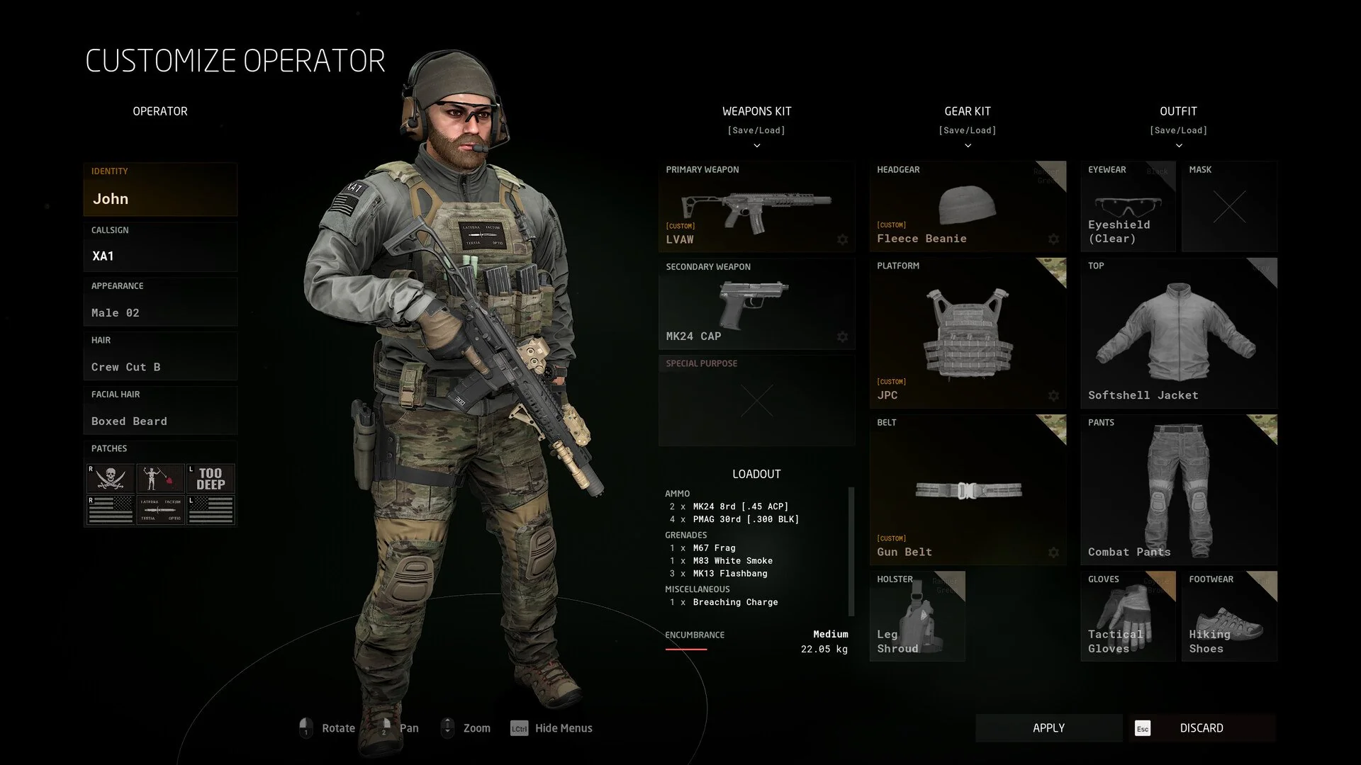 Customize operator dengan mengganti outfit dan gear