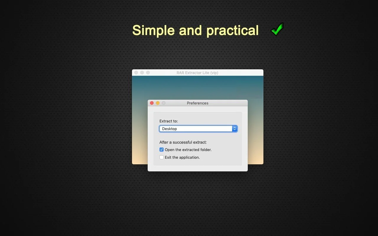 Melakukan RAR extraction ke desktop dengan dialog sederhana