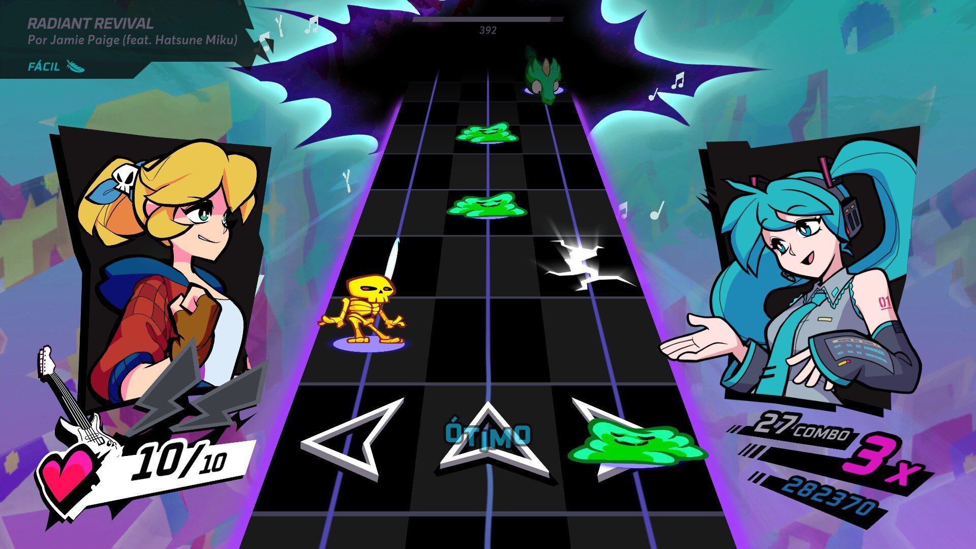Rift of the NecroDancer gameplay with Hatsune Miku character