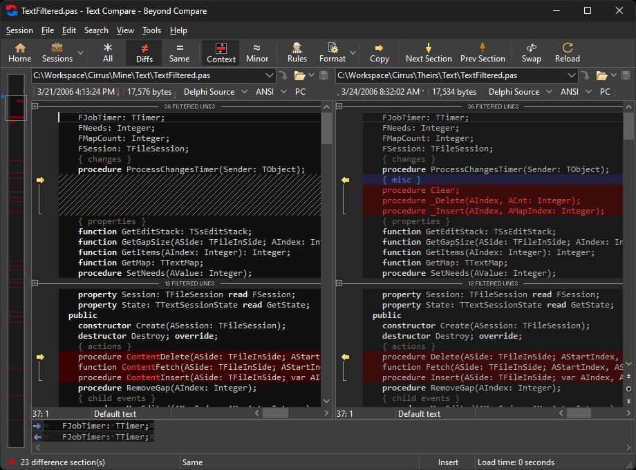Scooter Beyond Compare file comparison interface