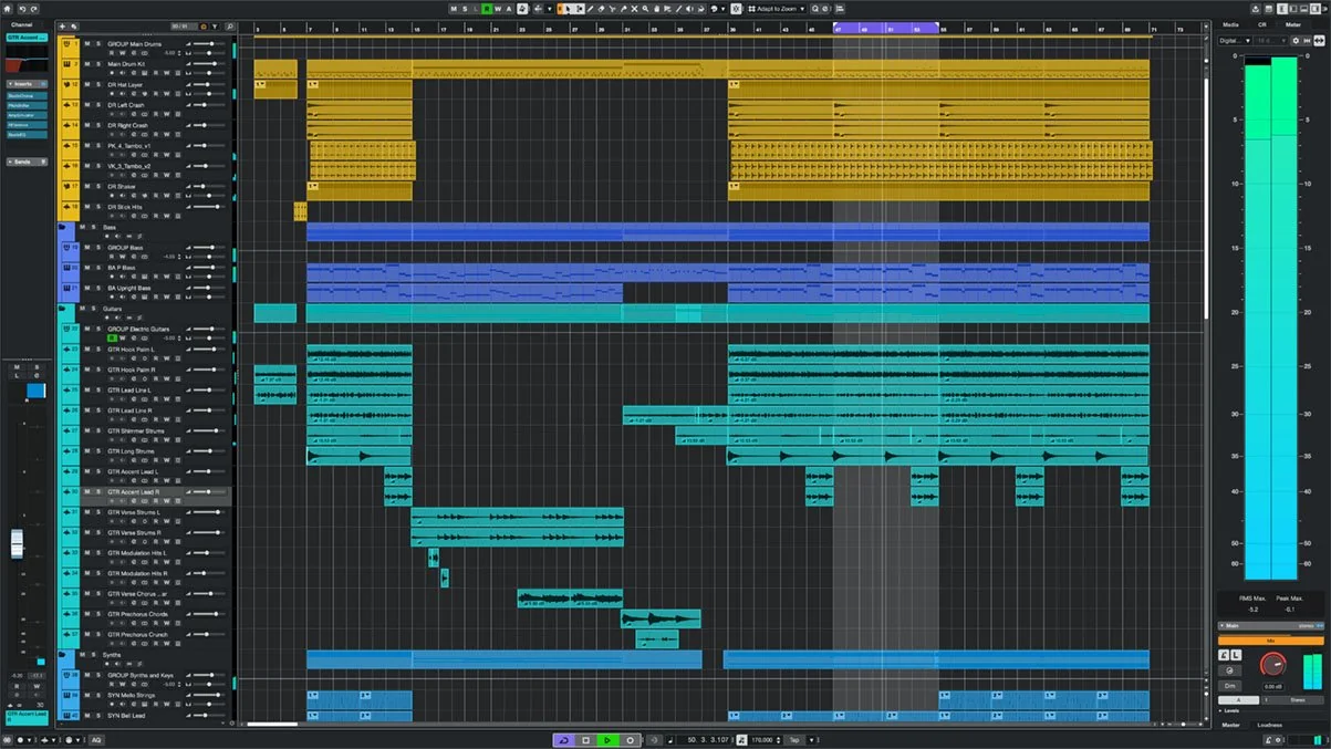 Steinberg Cubase Pro audio track layering interface