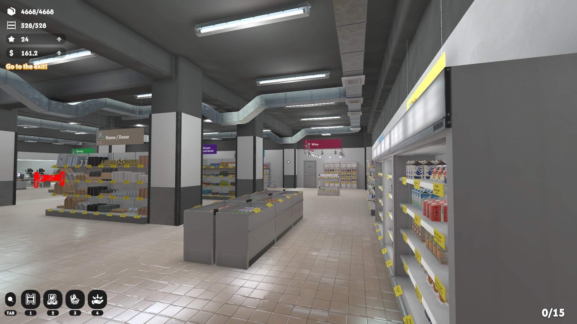 Supermarket Chaos organizing exit area final stage