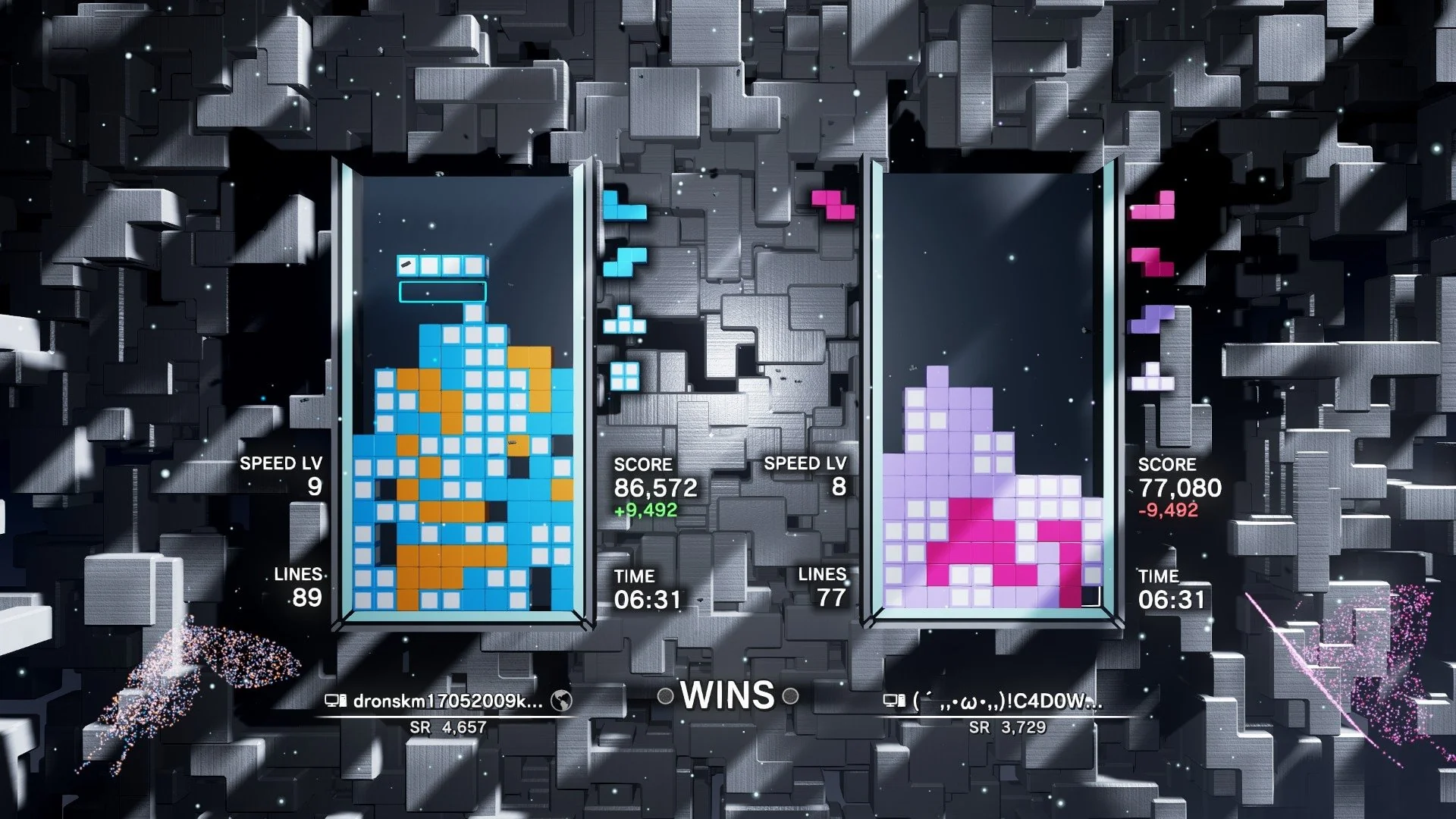Main tetris lawan teman di co-op mode