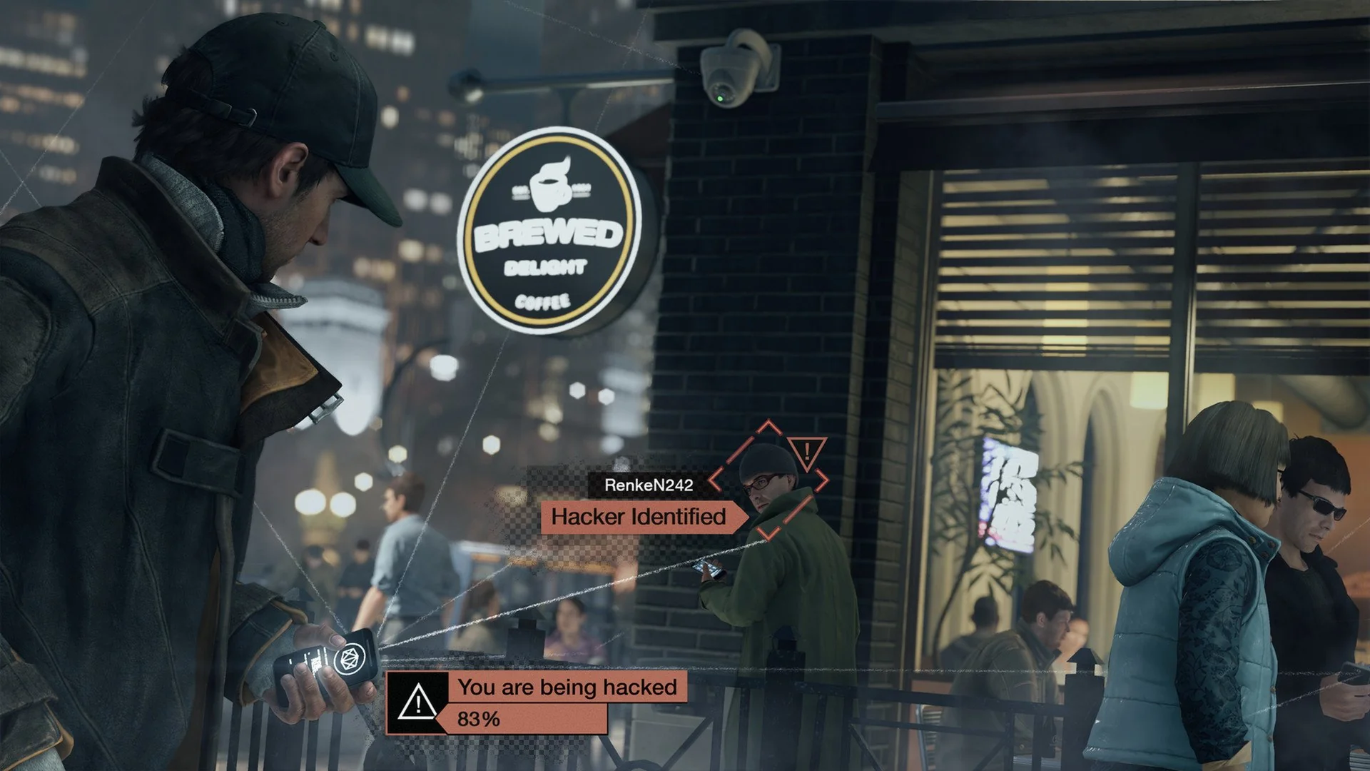 Aiden getting hacked by enemy
