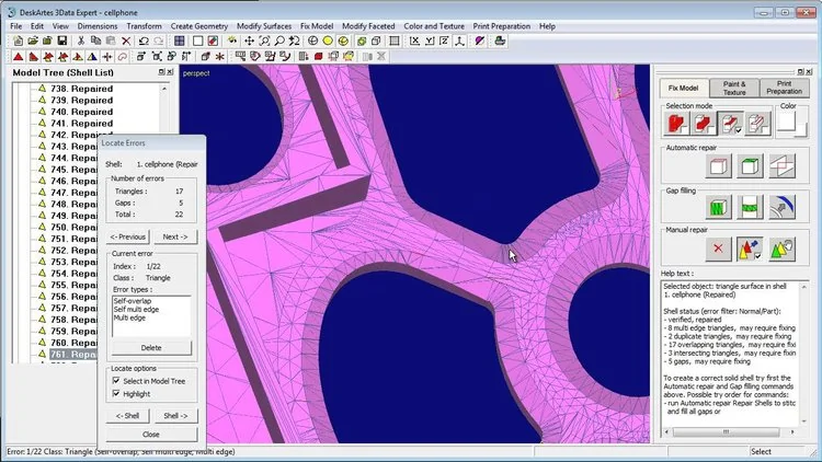 Mencari Error Pada Permukaan 3D Phone Dengan 3Data Expert