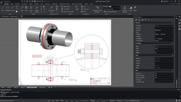 Membuat Design Draft 2D di ARES Mechanical
