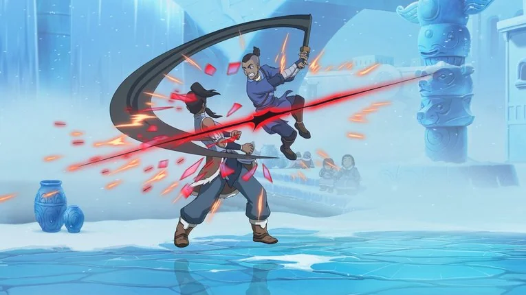 Korra Melawan Sokka di Area Kutub Utara