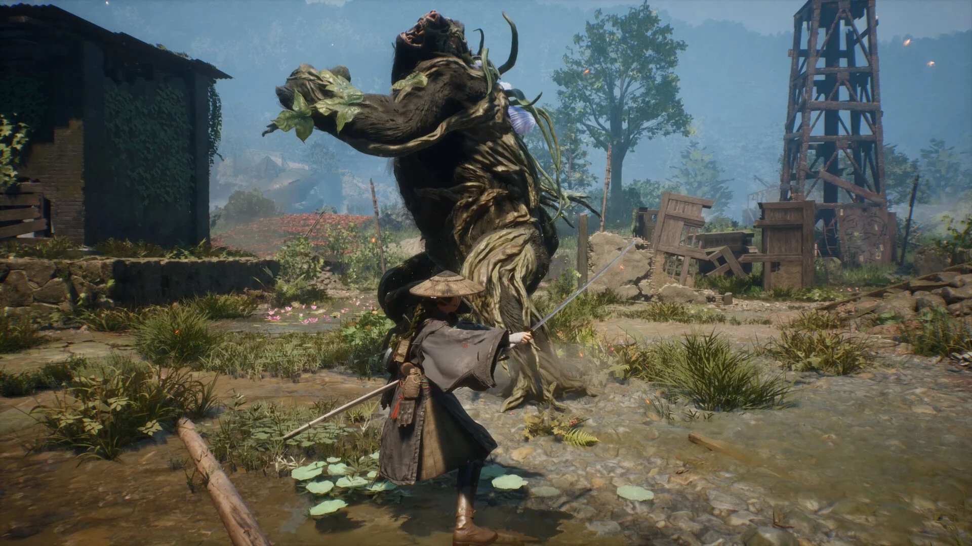 Boss fight melawan monster raksasa berkepala babi