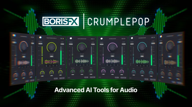 Advanced AI tools untuk audio editing di Boris FX CrumplePop Pro