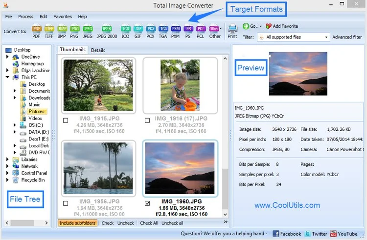 Menggunakan tools Convert to target formats di Total Image Converter