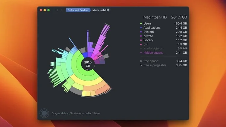 Tampilan Info Storage dengan Style Chart Unik Circular
