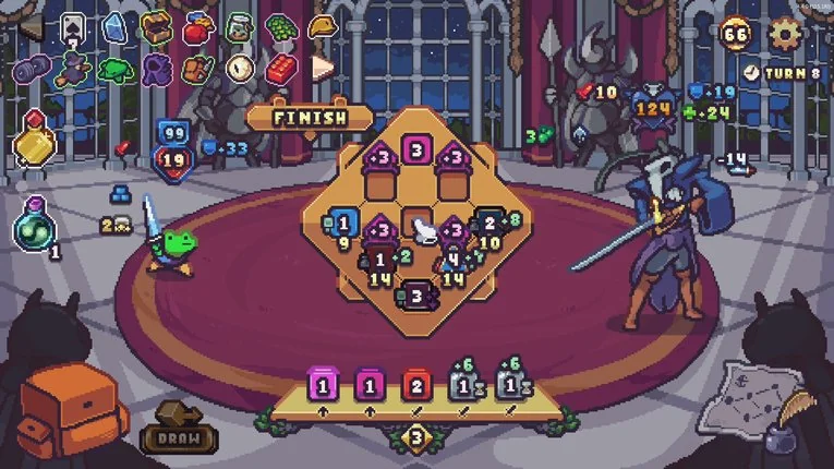 Boss fight menggunakan berbagai relic di Die in the Dungeon