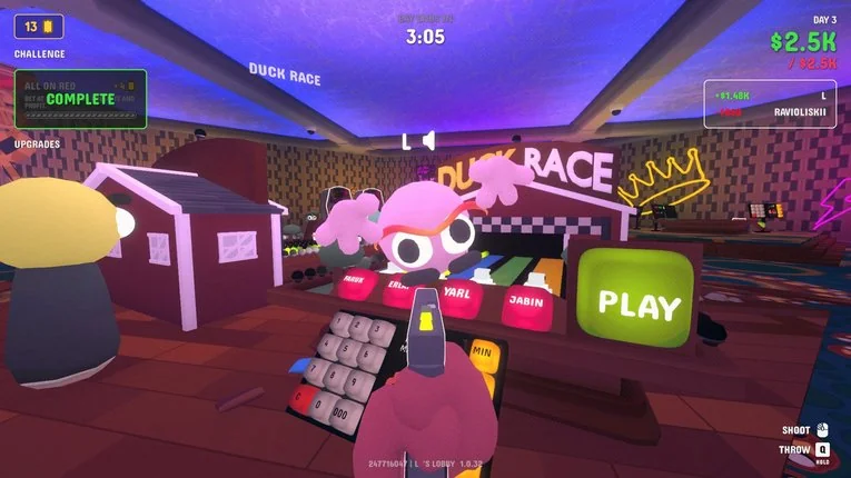 Mini game duck race di game Gamble With Your Friends