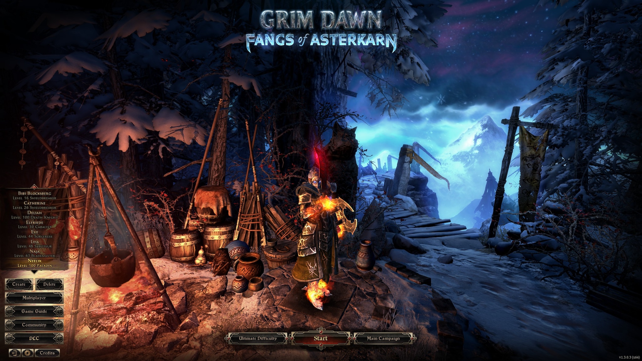 tampilan main menu saat awal masuk game