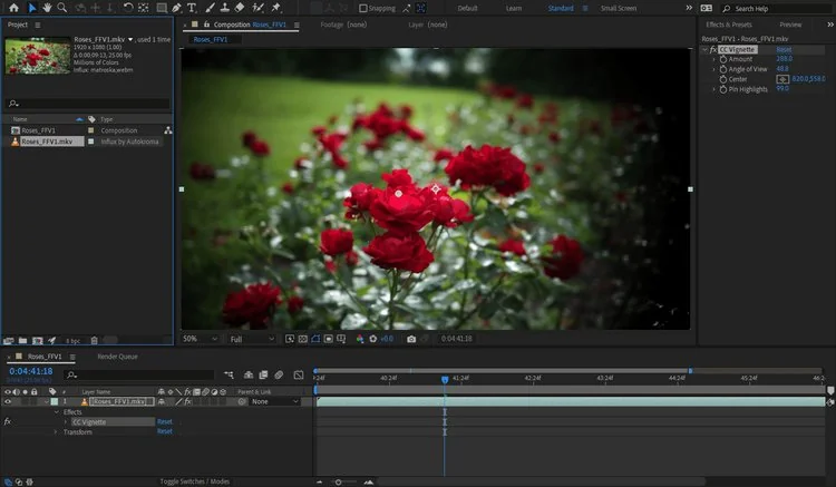 Playback file MKV di After Effects menggunakan plugin Influx