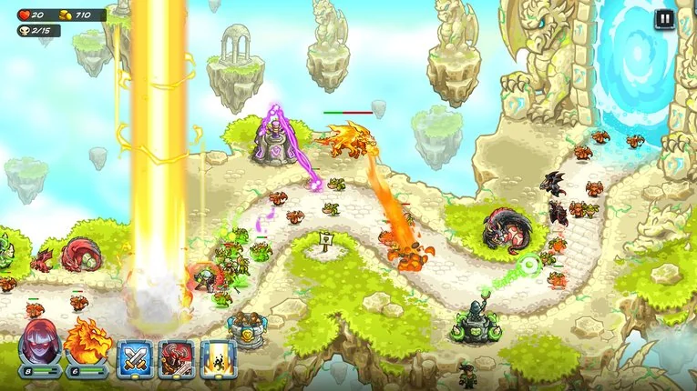 Memasuki area di atas langit dengan portal dan banyak naga