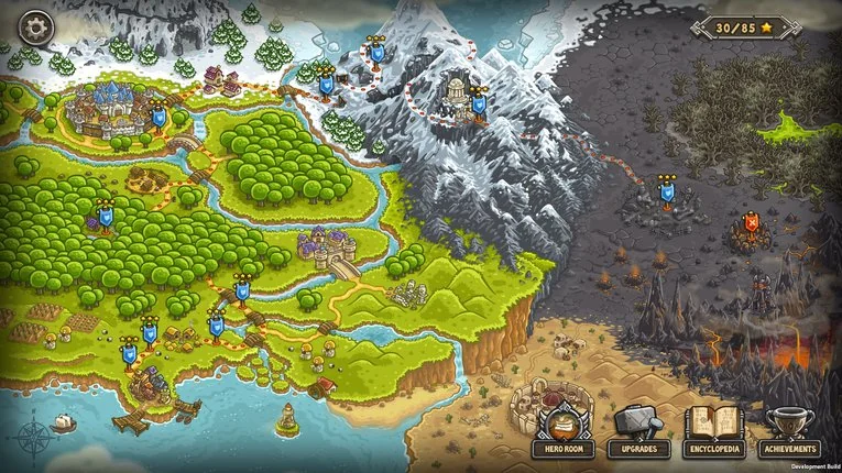 World Map Dengan Empat Area Unik Dan Progress Story