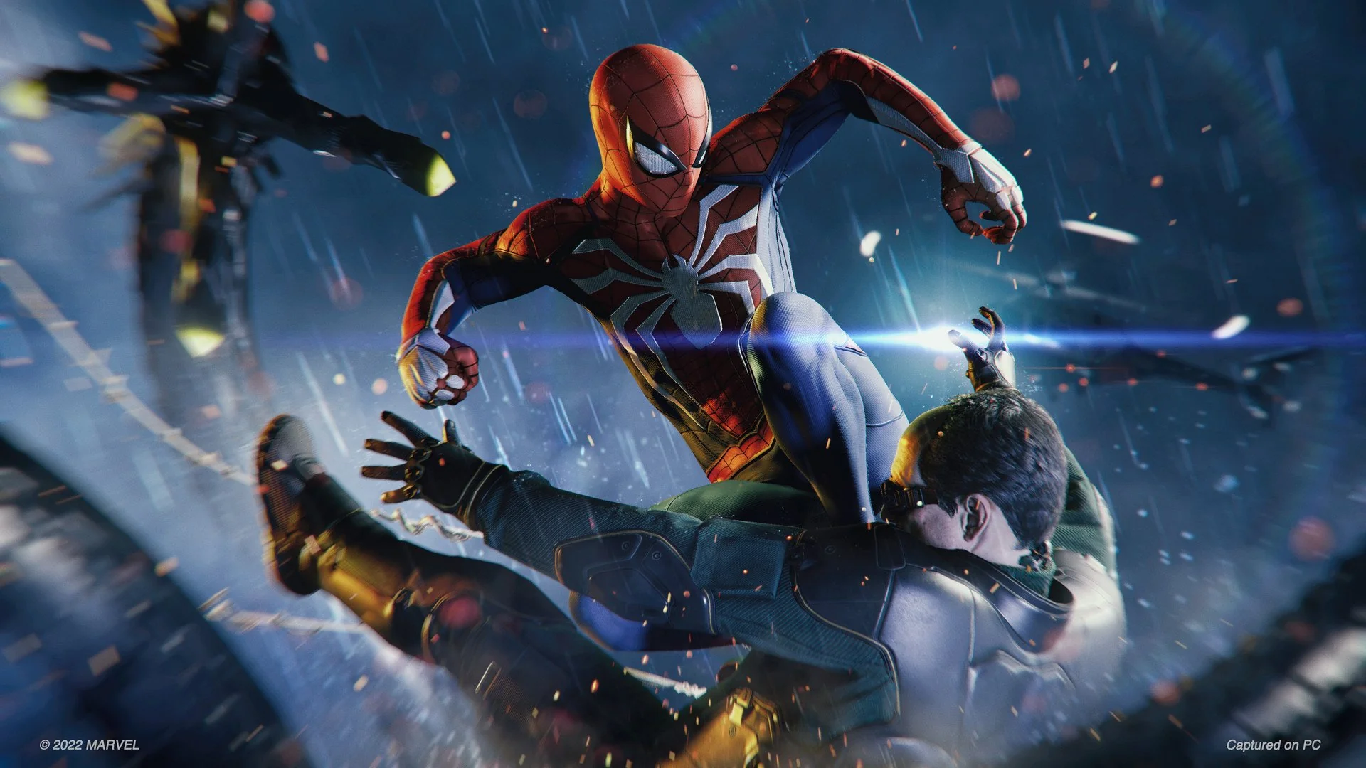 Menyerang Doctor Octopus hingga jatuh ke lantai
