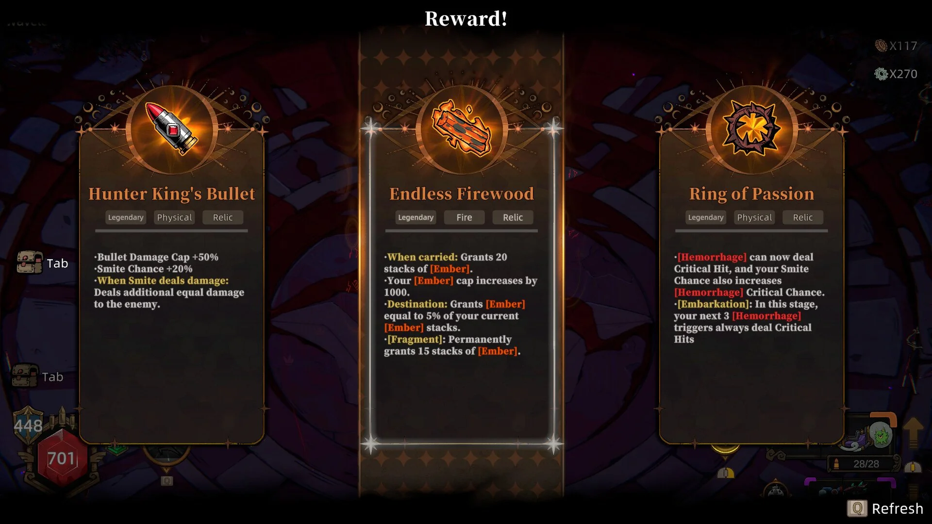 Reward dapetin ember endless firewood